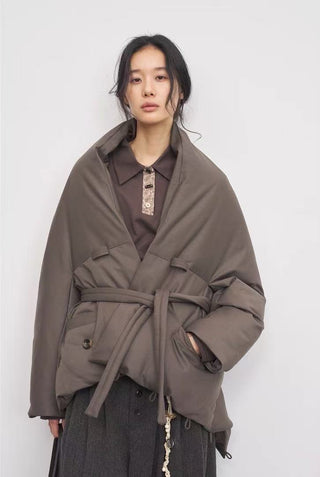 BALIANG Reversible Batwing Down Coat-Truffle Brown