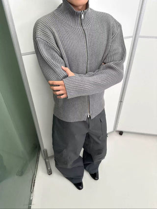 NFAI Woolen Cardigan-Gray