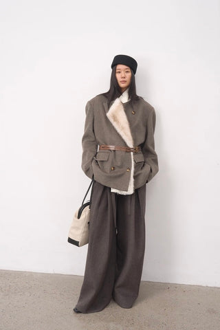 BALIANG Coil Tweed Blazer-Camel