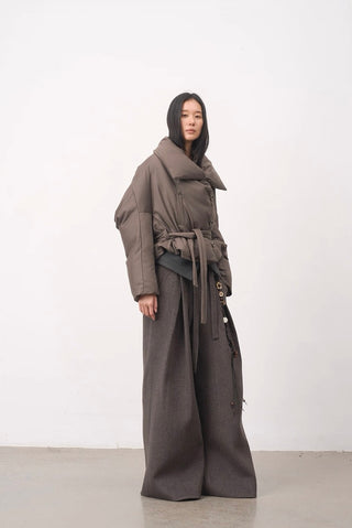 BALIANG Reversible Batwing Down Coat-Truffle Brown