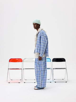 Unlimited Mote Blue Plaid Cotton Balloon Pants