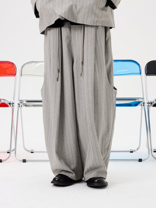 Unlimited Mote TR Balloon Trousers-Gray Stripe