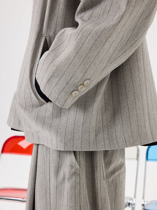 Unlimited Mote Boxy Suit Blazer-Gray Stripe