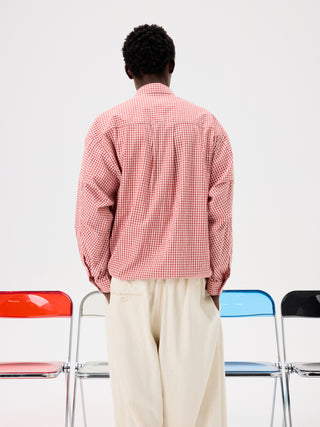 Unlimited Mote Pleated Red Plaid Shirt