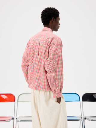 Unlimited Mote Pleated Red Plaid Shirt