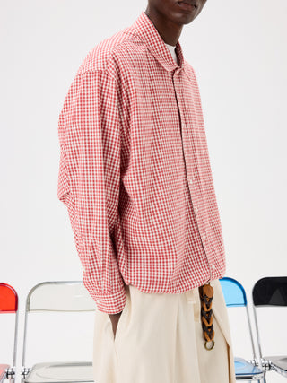 Unlimited Mote Pleated Red Plaid Shirt