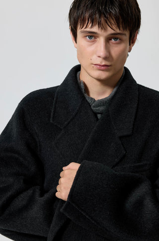 Simple Project Wool Chester Coat-Black