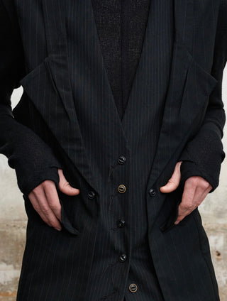 ILNya Double-Collar Stripe Vest