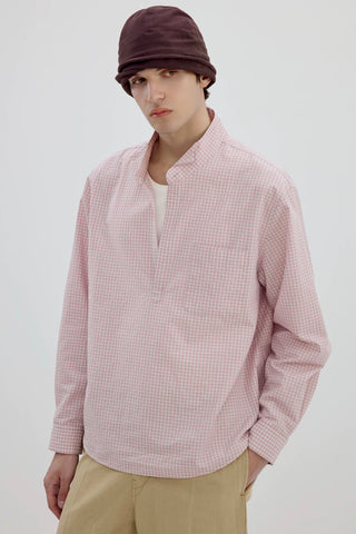 Simple Project Plaid Shirt-Pink