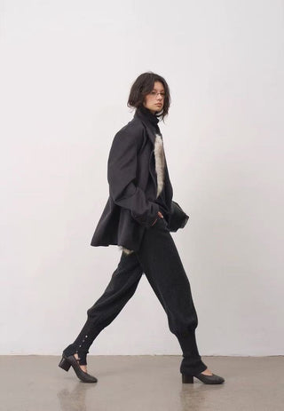 BALIANG Coil Tweed Blazer-Indigo Black