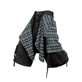 Relabel Pleated Washed Denim Jorts