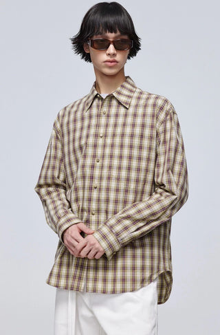 Simple Project Long Sleeve Plaid Shirt