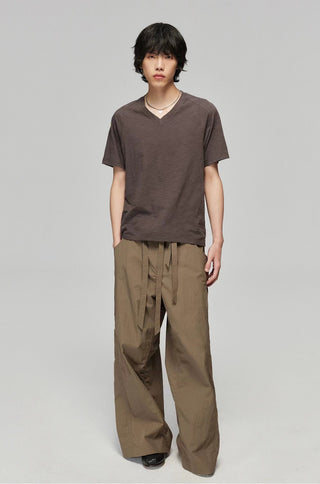 Simple Project Nylon Kendo Pants-Brown