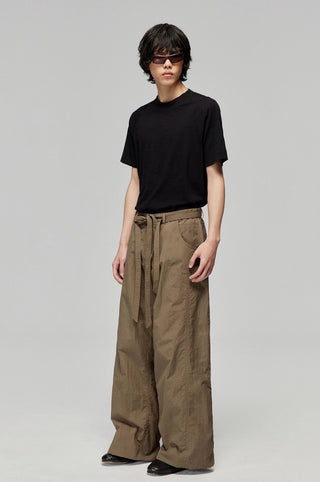 Simple Project Nylon Kendo Pants-Brown