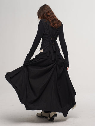 ILNya  Ruched Asymmetrical Maxi Skirt