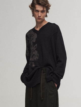 ILNya Asymmetrical Printed Sweater