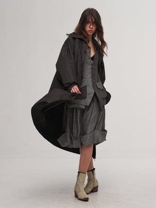 ILNya Patchwork Cocoon Trench Coat