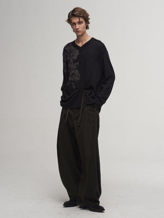 ILNya Asymmetrical Printed Sweater