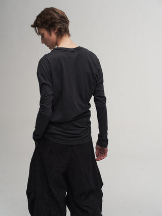 ILNya Twist-Neck Ruched Asymmetrical Top