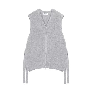 Simple Project V-neck Knitted Vest-Grey