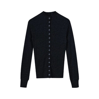 Simple Project Button Knitwear-Black