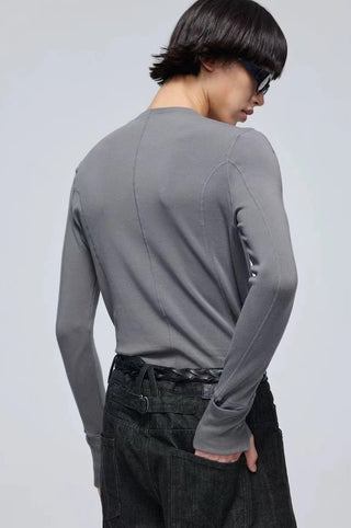 Simple Project Slim Long Sleeve T-Shirt-Grey