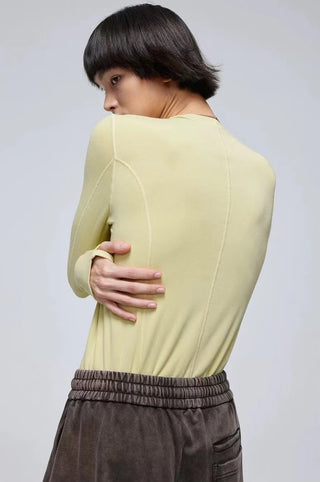 Simple Project Slim Long Sleeve T-Shirt-Yellow