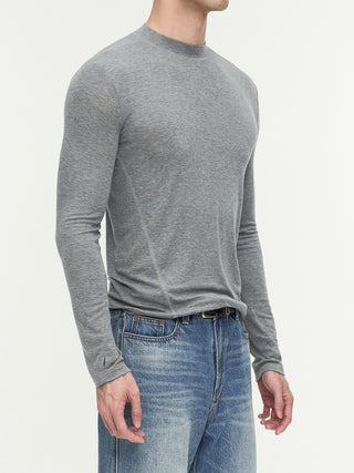 NFAI Slim Fit Tencel Long Sleeve T-Grey