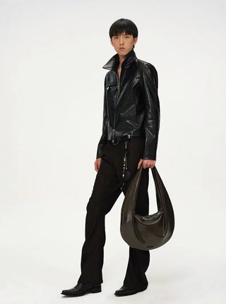 BALIANG Glossy Leather Jacket