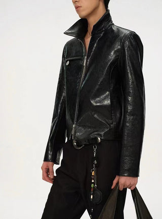 BALIANG Glossy Leather Jacket