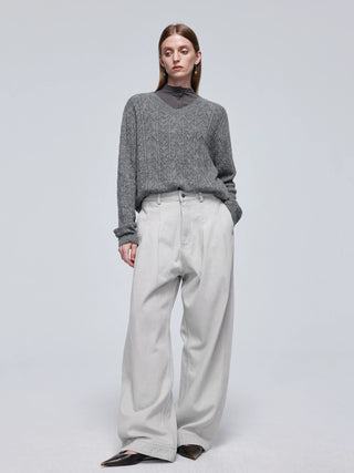 Simple Project Pleated Jeans-Grey