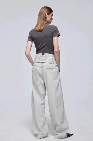 Simple Project Pleated Jeans-Grey