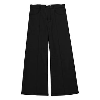 Simple Project Wide-Leg Trousers-Black