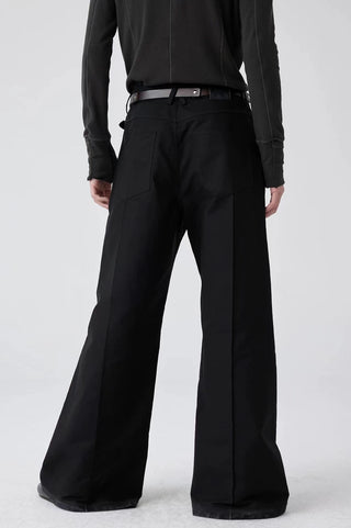 Simple Project Wide-Leg Trousers-Black