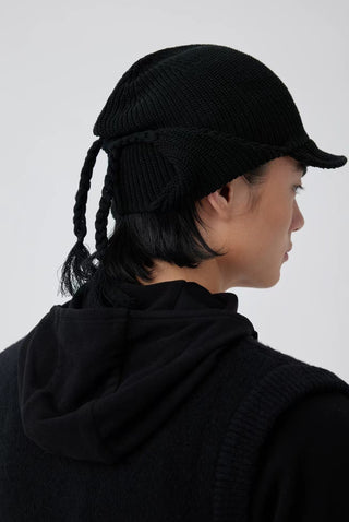 Simple Project Acetate Wool Hoody-Black