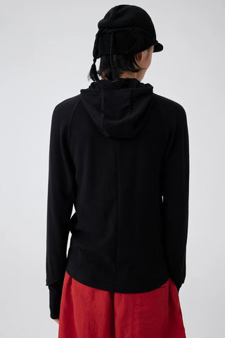 Simple Project Acetate Wool Hoody-Black