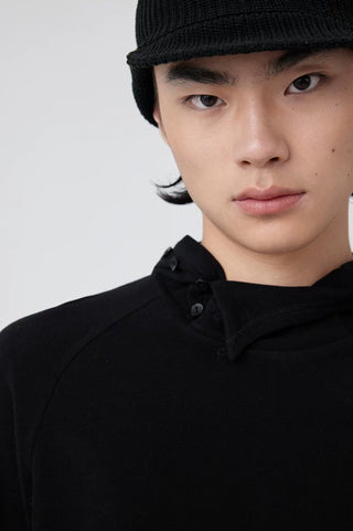 Simple Project Acetate Wool Hoody-Black