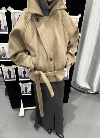 BALIANG Restrained Boxy Wool Jacket-Beige