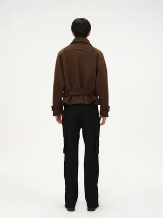 BALIANG Restrained Boxy Wool Jacket-Dark Brown