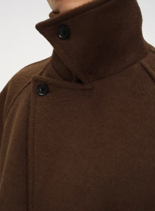 BALIANG Restrained Boxy Wool Jacket-Dark Brown