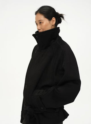 BALIANG Restrained Boxy Wool Jacket-Black