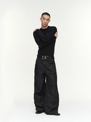 NFAI Pocket Nylon Cargo Pants-Black