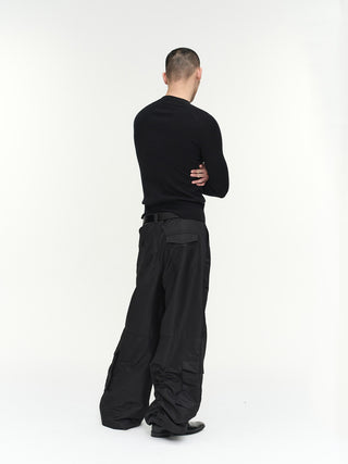 NFAI Pocket Nylon Cargo Pants-Black