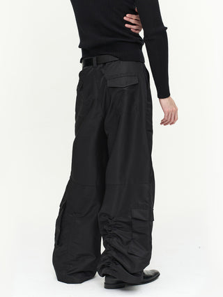 NFAI Pocket Nylon Cargo Pants-Black