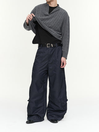 NFAI Pocket Nylon Cargo Pants-Navy