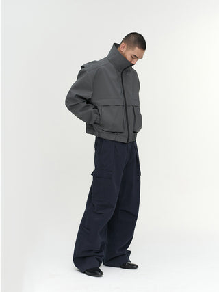 NFAI Stand Collar Utility Jacket-Gray