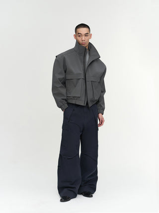 NFAI Stand Collar Utility Jacket-Gray