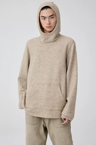 Simple Project Hooded Hoodie-Beige