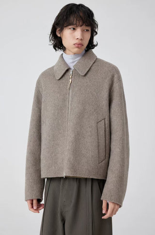 Simple Project Loose Wool Jacket-Taupe