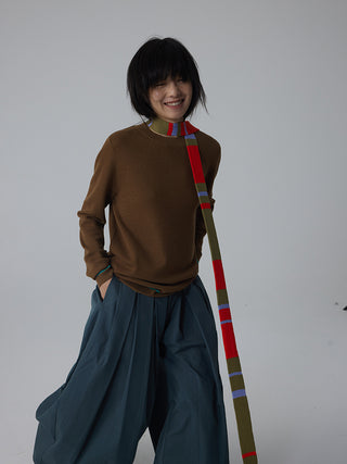 597c Striped Knit Scarf